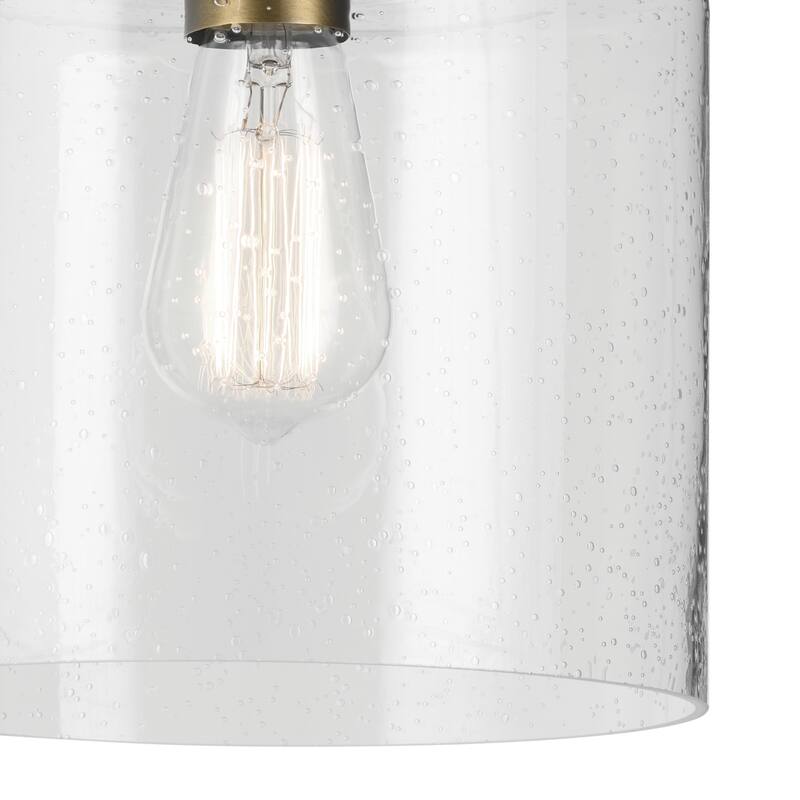 Kichler Lighting Winslow 8.5 in. 1-Light Natural Brass Semi-Flush Mount Light - 8.5 in