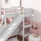 preview thumbnail 6 of 18, Twin over Full Bunk Bed with Slide, Rubber Wood Low Bunk Bed Frame Kids Bed with 2 Drawers & Shelves Storage for Boys Girls