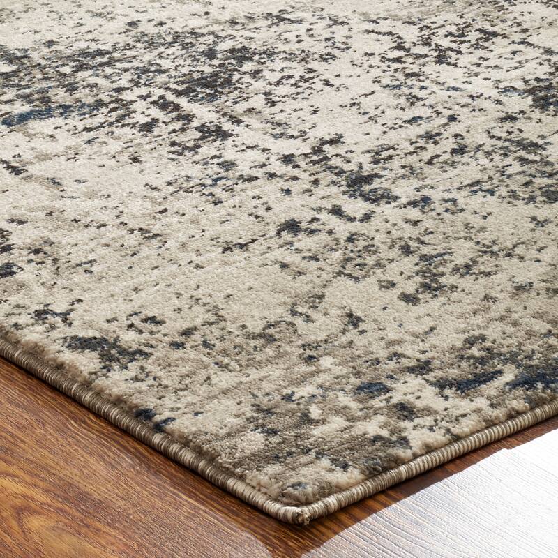 Porch & Den Holladay Sand / Steel Abstract Area Rug