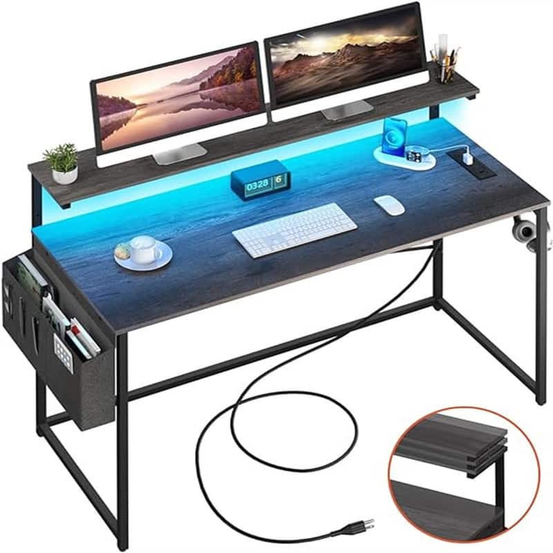 Computer Desk with Power Outlets Fast