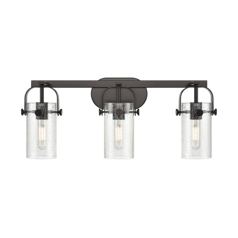Innovations Lighting 423-3W-11-25 Pilaster II Cylinder Vanity Pilaster - Matte Black / Seedy