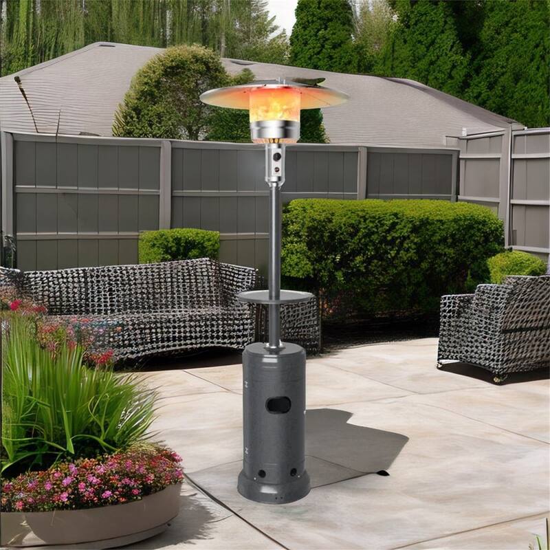 Outdoor Standing Heater with Table and Wheels