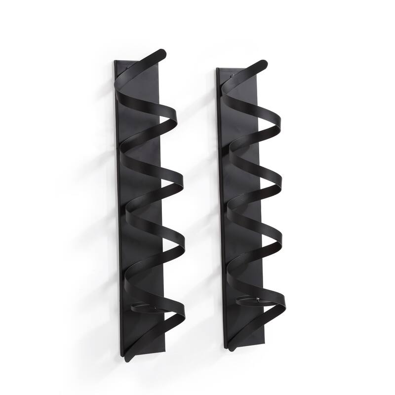 Metal Wrapped Wall Sconce Candle Holders - 23" - Black - Set of 2