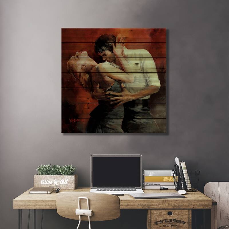 Tango Passion Print On Wood by Willem Haenraets - Multi-Color