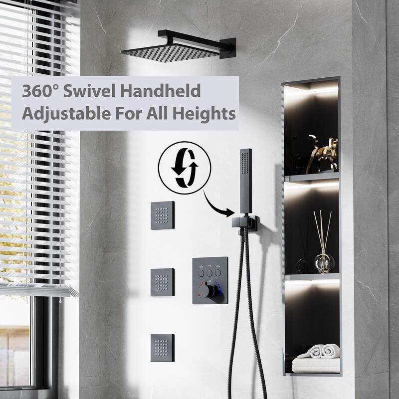 Luxury 3-Way Complete Rain Showerhead