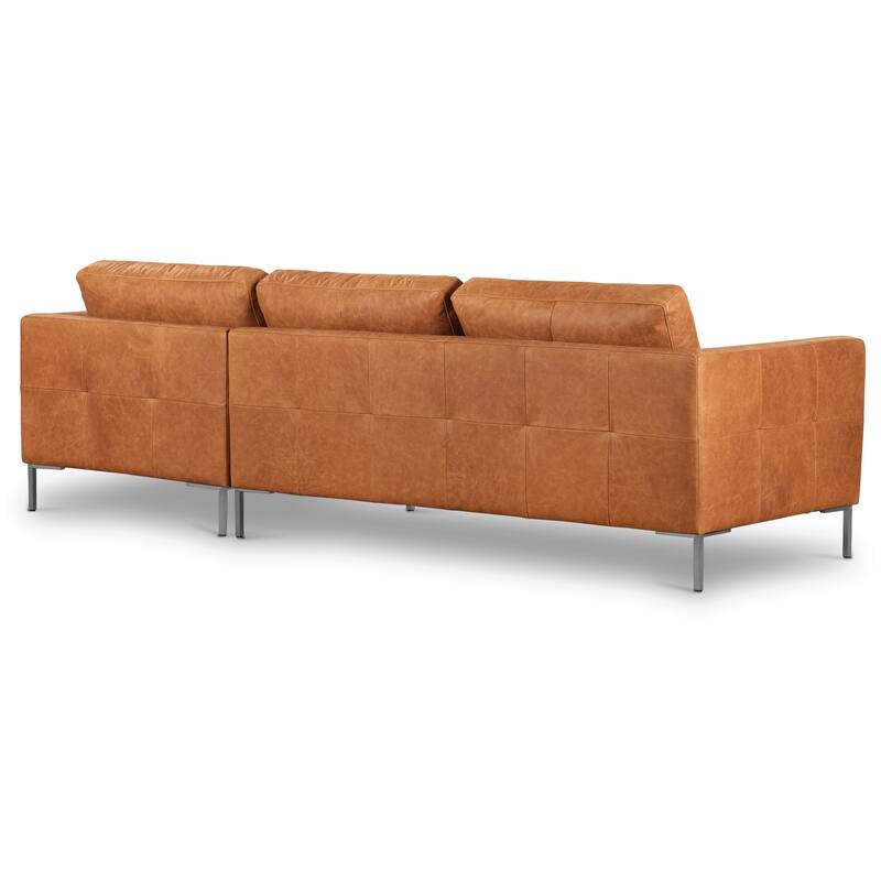 Poly & Bark Calle 114" Right-Facing Sectional - Full Grain Genuine Italian Leather