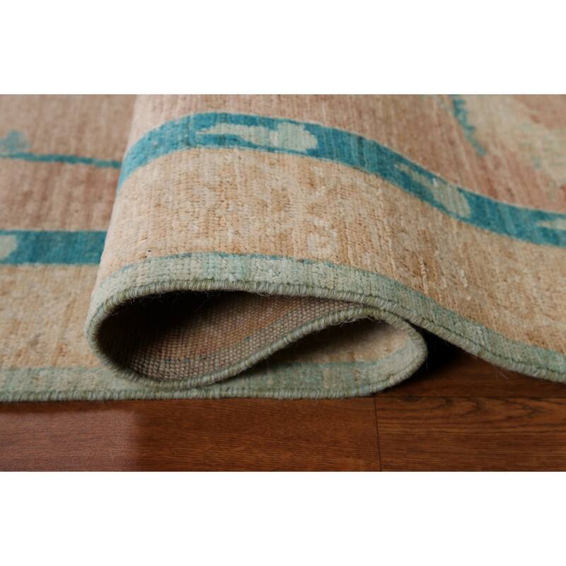 Vegetable Dye Oushak Oriental Area Rug Hand-knotted Wool Carpet - 4'11"x 6'11"