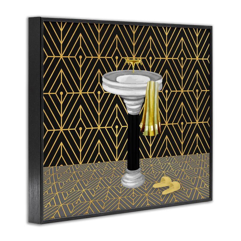 Stupell Deco Style Glam Bathroom Framed Giclee Art Design By Conrad Knutsen