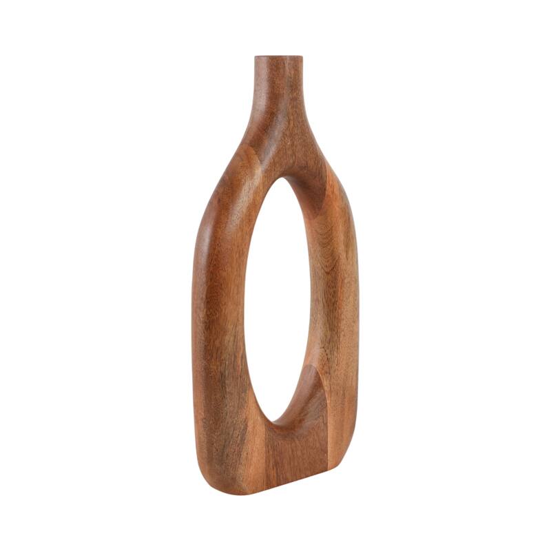 Mango Wood Sculptural Vase Decorative Handcrafted Eye-Catching Form