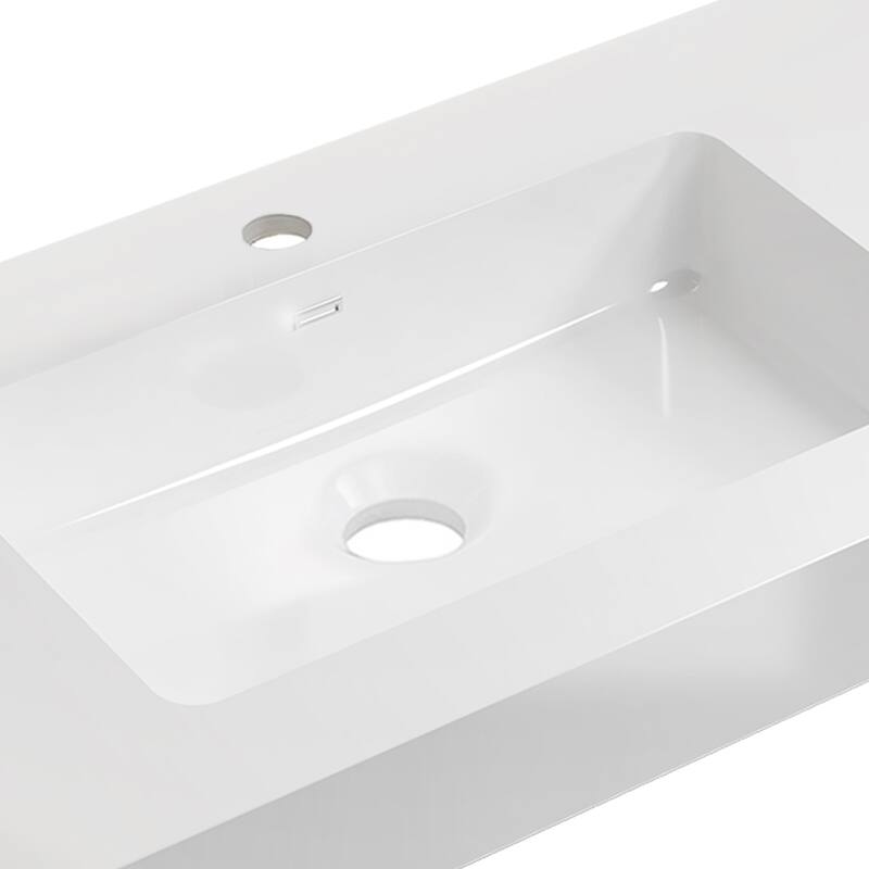 Topcraft White Solid Surface Bathroom Vanity Sink