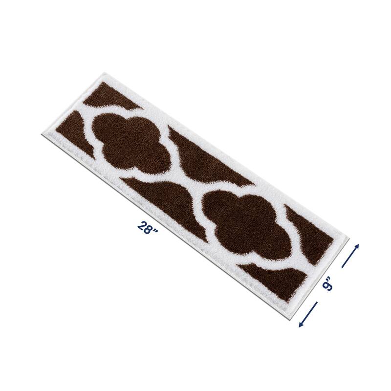 Beverly Rug Stair Treads Carpet Non Slip, Stair Carpet Treads for Wood Stairs Indoor, Trellis, 9''x28''