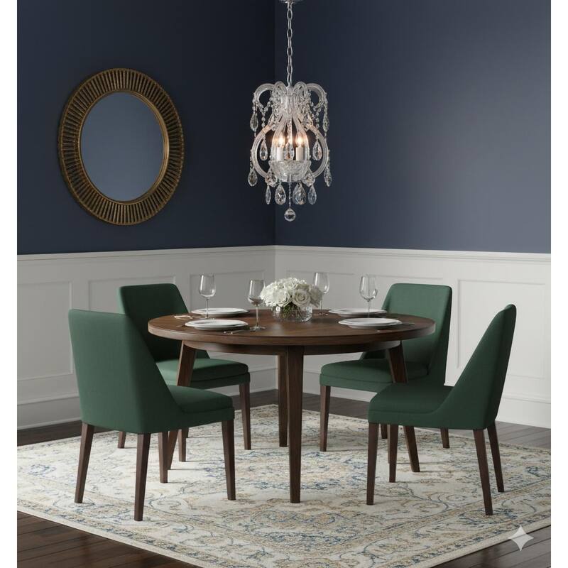 3-Light Chrome Chandelier With Clear Crystals