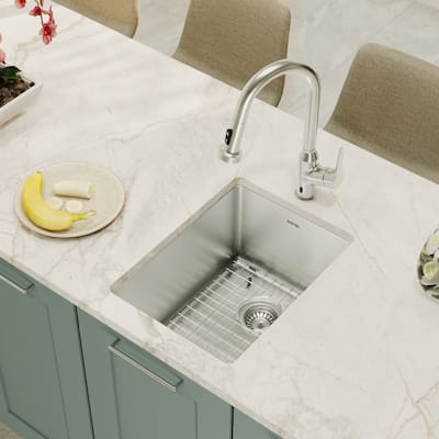 Karran Elite series 16 Gauge Stainless Steel 15 in. Undermount Bar Sink Kit
