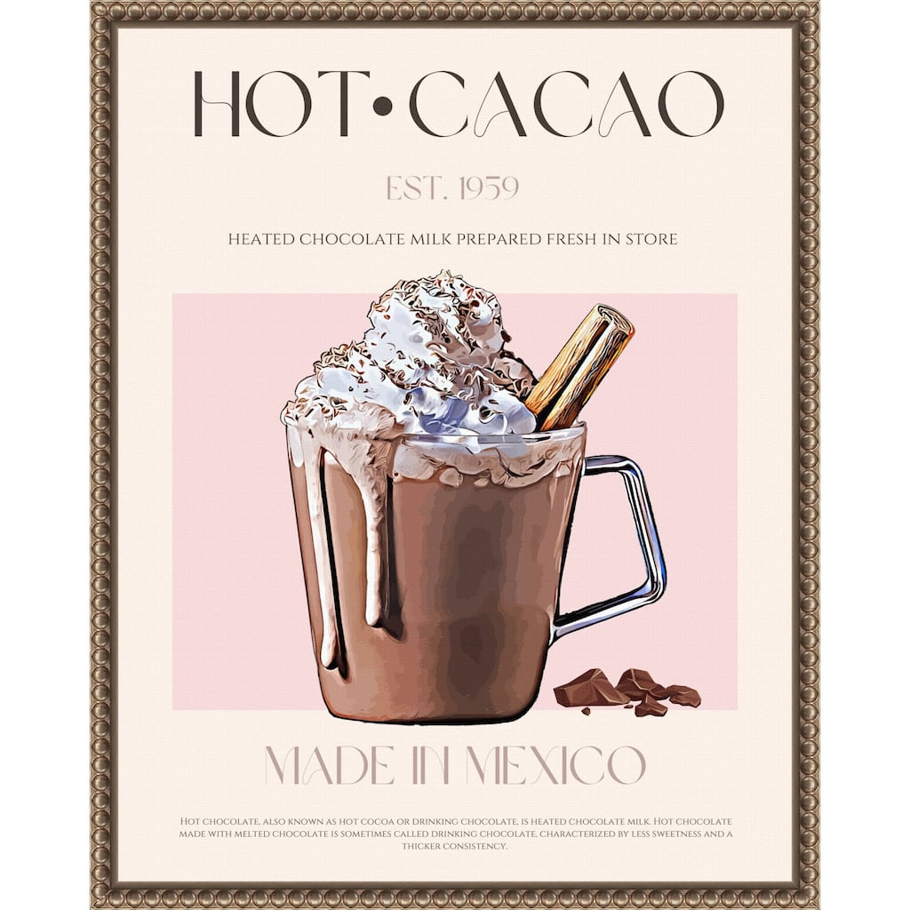 A Mug of Creamy Hot Cacao by Nazma Khokhar (16 x 20 in.), Framed Canvas Wall Art Print
