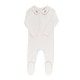 preview thumbnail 3 of 10, Ely's & Co. Organic Cotton Embroidered Collar Footie Collection Ivory Heather - 1 Months