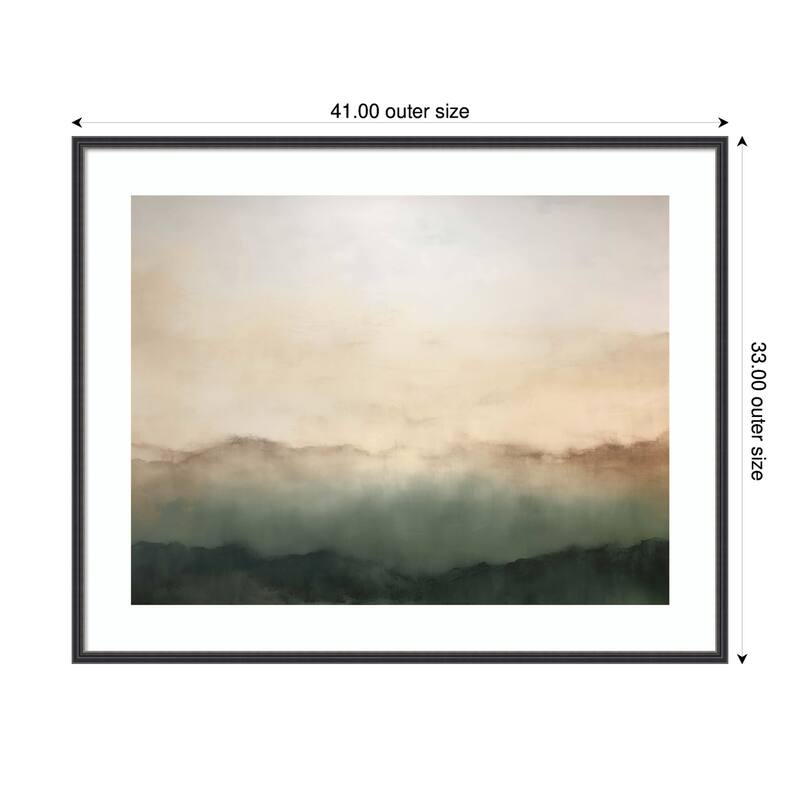 Kate and Laurel Framed Art Green Mountain Abstract I Horizontal by Amy Lighthall