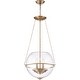 preview thumbnail 4 of 3, Odyssey 4-Light Pendant Fixture Vintage Brass Finish with Clear Glass - N/A