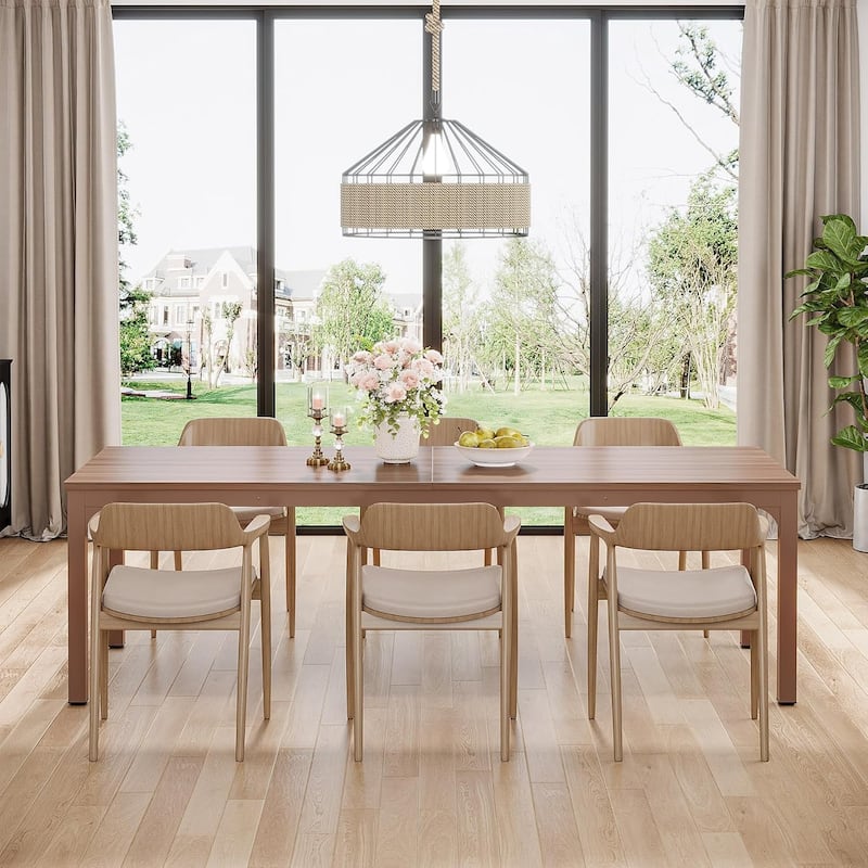 78.7" Rectangular Dining Table, Wood Kitchen Table for Home, Restaurant, Cafe, Office, Apartment, Bakery