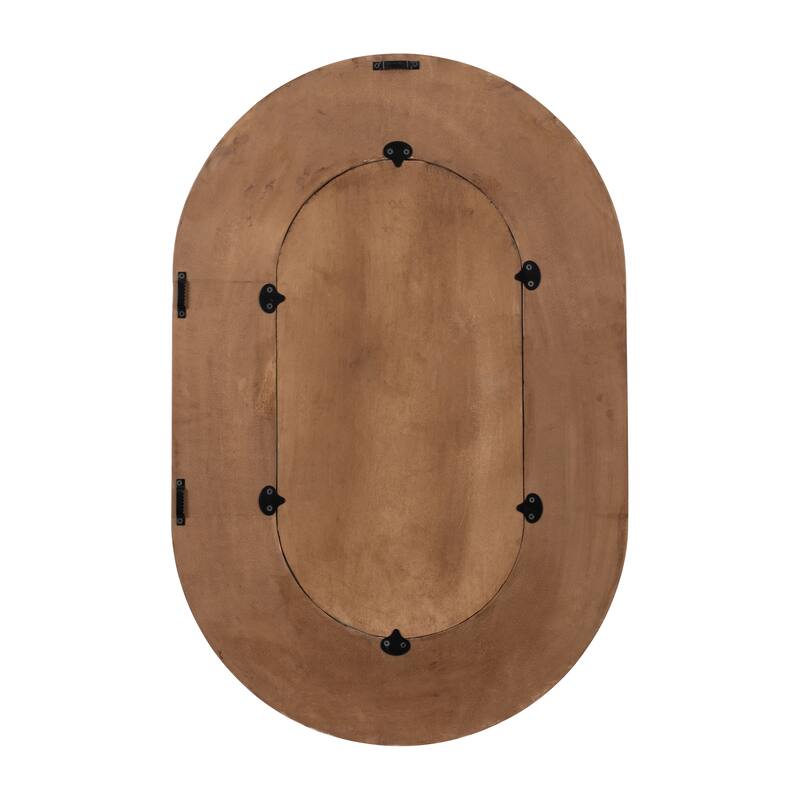 Sagebrook Home Large 24"x36" Wall Mirror, Modern Elliptical Design, Chocolate Brown, Home Decor Accent Piece - 24" x 1" x 36"