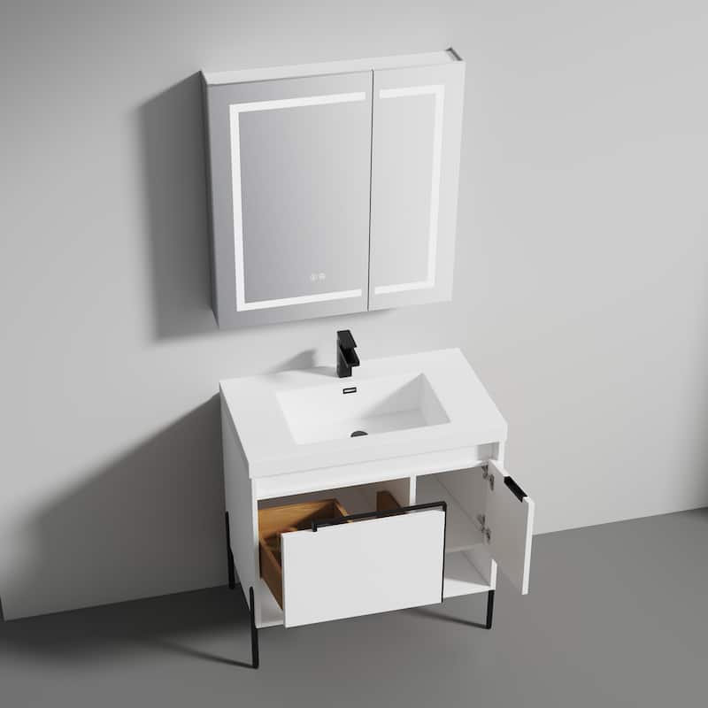 Blossom Turin 36 Inch Freestanding Bathroom Vanity with Acrylic Sink