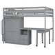 preview thumbnail 34 of 58, Full Size Multifunctional Loft Bed with Wardrobe With Shelves,A Side Desk With 2 Drawers,A Movable Table