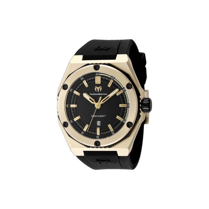 Technomarine Men's TM-416064 CORAL Quartz 3 Hand Black Dial Watch