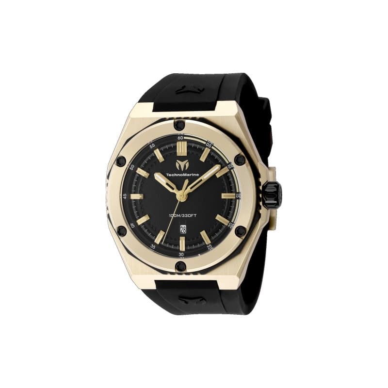 Technomarine Men's TM-416064 CORAL Quartz 3 Hand Black Dial Watch