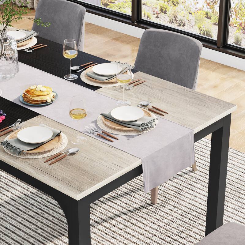 71" Modern Dining Table for 6-8, Kitchen Table for Dining Room - 70.87" L x 31.50" W x 29.53" H
