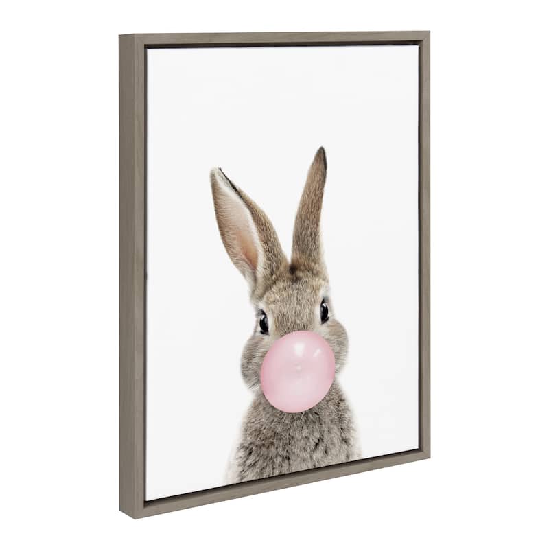 Kate and Laurel Sylvie Bunny Framed Canvas by Amy Peterson Art Studio