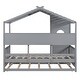 preview thumbnail 8 of 9, Wooden Twin Size House Bed With Trundle, Modern Design for Kids with Storage Shelf