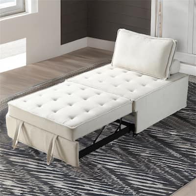 Multipurpose Linen Fabric Pulling Out Sofa Bed