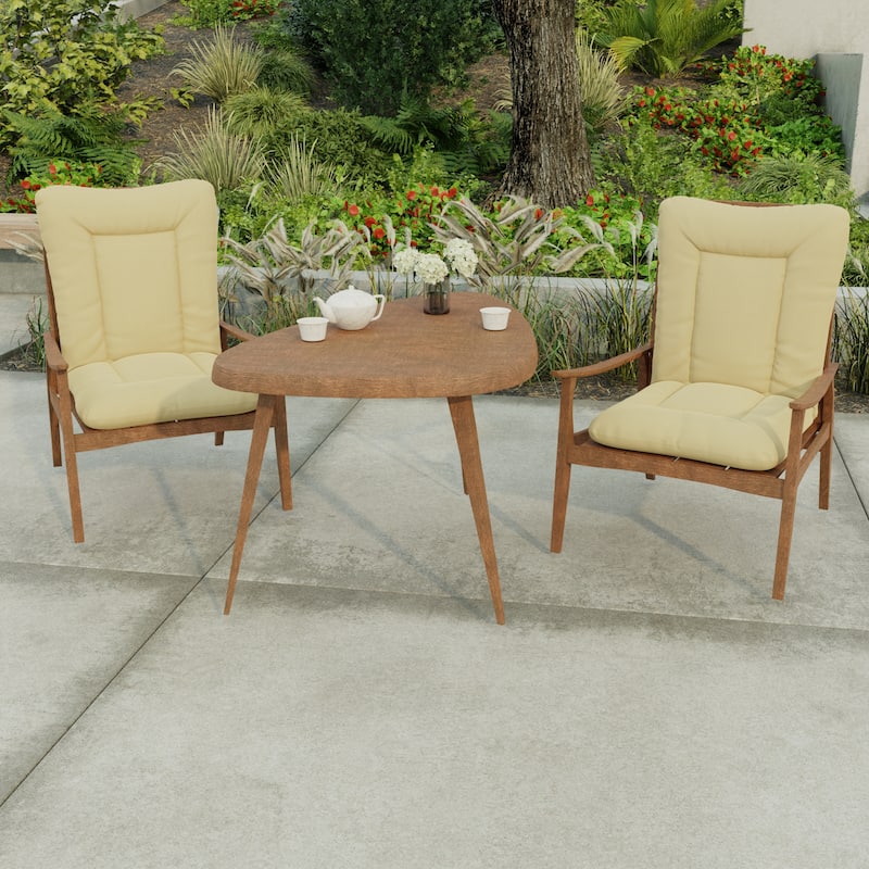 21" x 38" Beige Solid Outdoor Chair Cushion with Ties and Loop - 38'' L x 21'' W x 3.5'' H - McHusk Birch