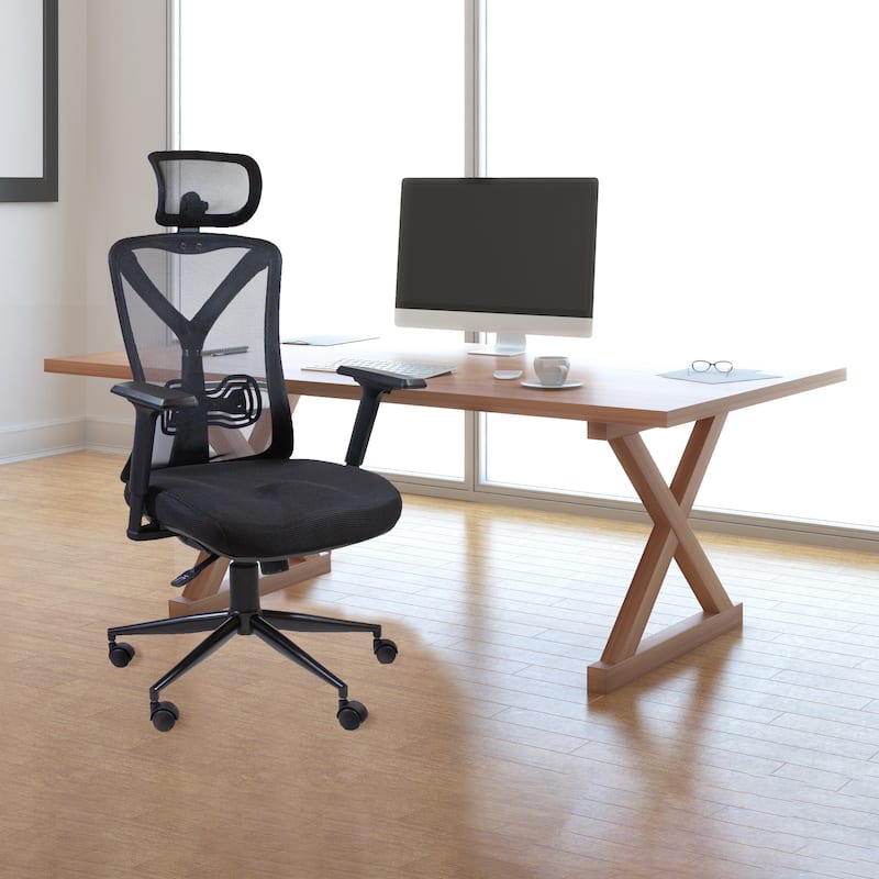 Oscar High-Back Mesh Office Chair with Wheels - Black