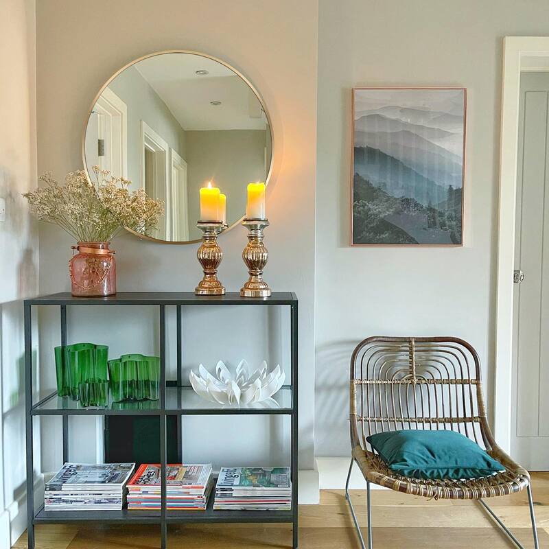 24 Inch Metal Framed Round Bathrrom Mirror