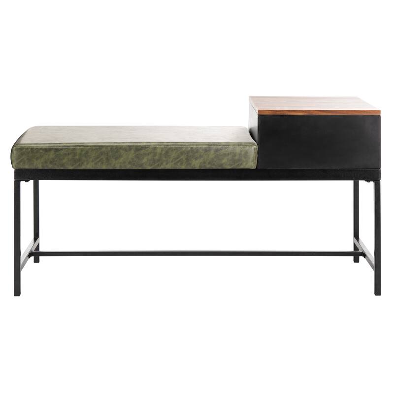 SAFAVIEH Ruthie Bench with Storage - 47.3" x 16" x 24" - 47Wx16Dx24H