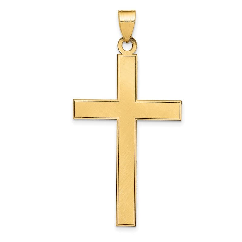 Curata 14k Yellow Gold 18" Polished Religious Faith Cross Pendant Necklace - 25.4x47