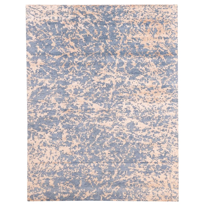 ECARPETGALLERY Hand-knotted Legacy Dark Blue Silk, Wool Rug - 7'10 x 10'2