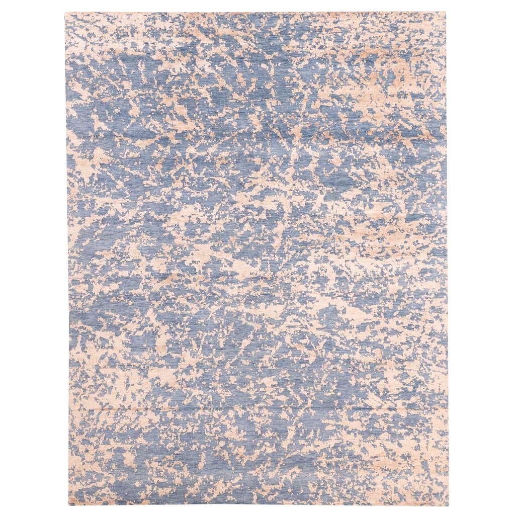 ECARPETGALLERY Hand-knotted Legacy Dark Blue Silk, Wool Rug - 7'10 x 10'2