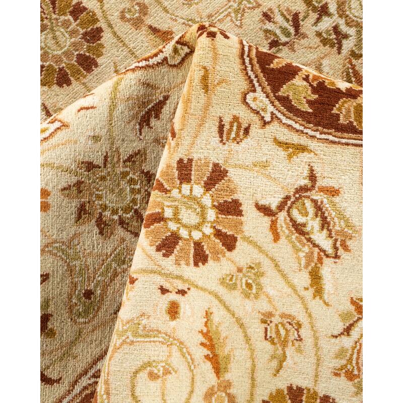 Overton Handknotted Wool Traditional Oriental Ivory Area Rug - 6' x 9'