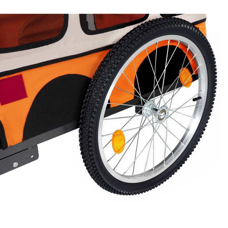 Large Folding Bike Trailer for Dogs, Heavy-Duty Steel Frame, Spacious Design, All-Terrain Cycling, Jogging & Camping Adventure
