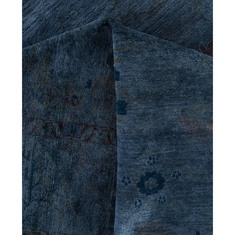 Overdyed One-of-a-Kind Hand-Knotted Area Rug - Blue - 12' 9" x 18' 10"