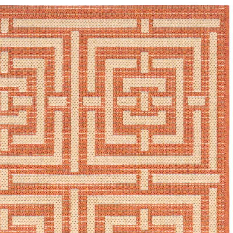 SAFAVIEH Courtyard Ginger Indoor/ Outdoor Waterproof Patio Backyard Rug