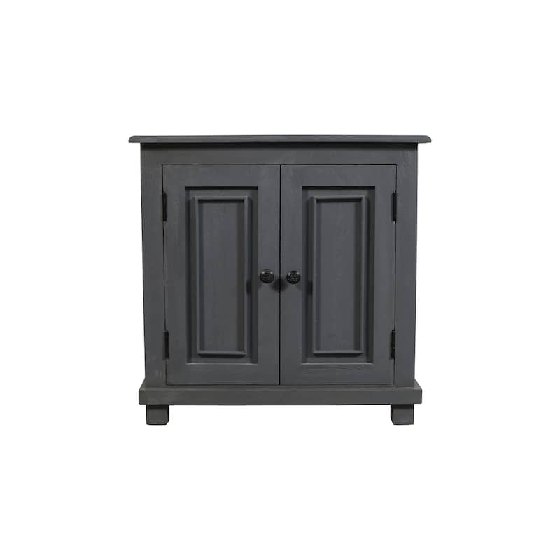 Jenna 2-Door Solid Wood Nightstand With Storage Shelf