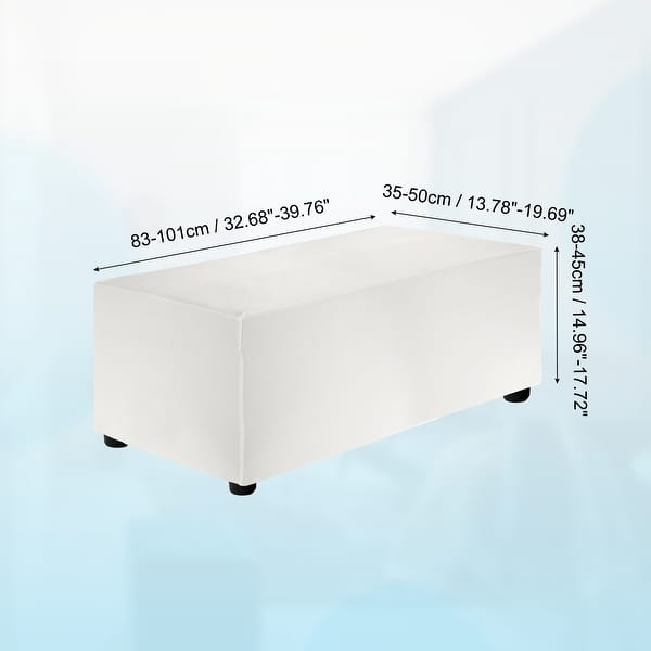 dimension image slide 14 of 52, Stretch Foot Stool Cover Rectangular Square Foot Stool Slipcover