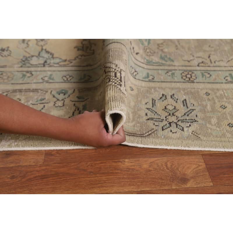 Geometric Tabriz Persian Vintage Rug Handmade Traditional Wool Carpet - 9'2" x 12'5"