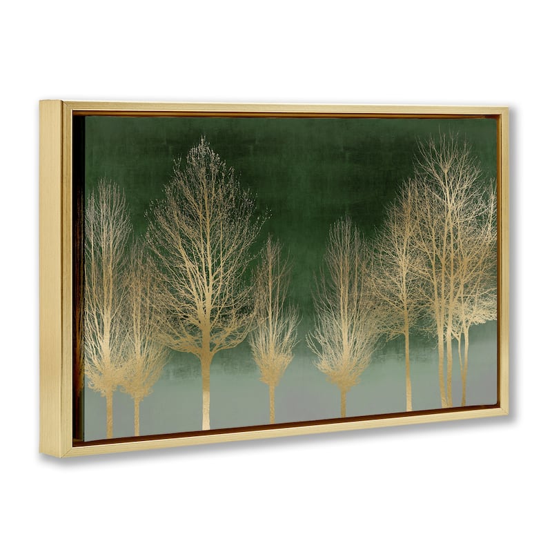 Stupell Gold Gradient Forest Framed Floater Canvas Wall Art Design By Kate Bennett