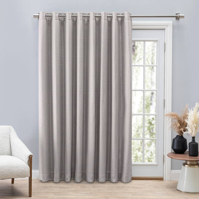 Porch & Den Peete Grass Cloth Grommet Patio Panel - 110 x 84 - Ash