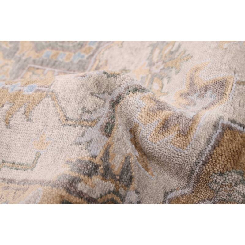 ECARPETGALLERY Hand-knotted Jules Sultane Light Grey Wool Rug - 8'1 x 9'11