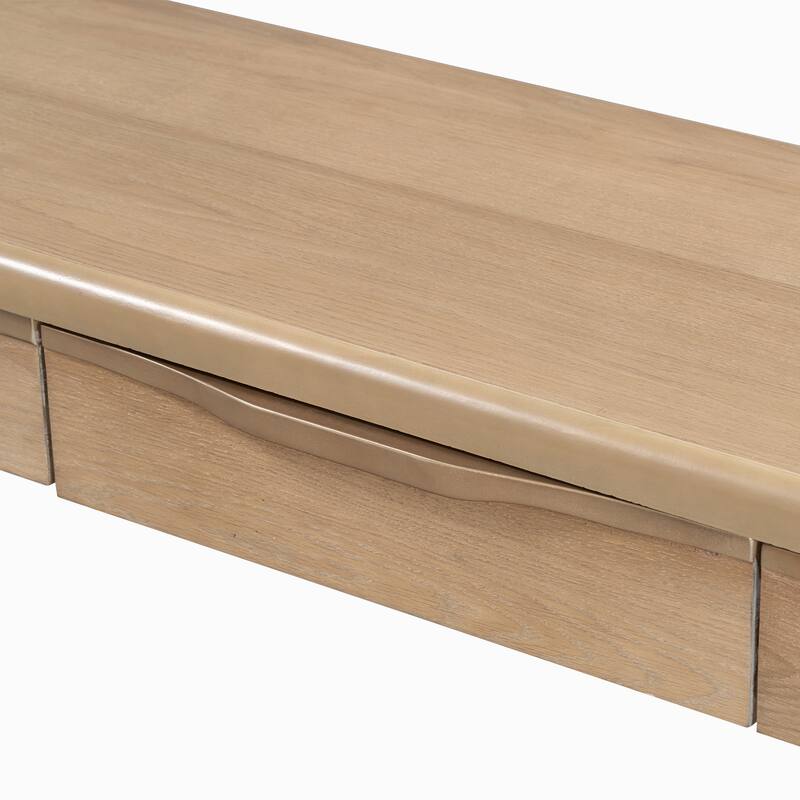 59.84"Elegant Console Table,Light Luxury Entryway Table with 3 Drawers,Farmhouse Sofa Table with Soft-Corner Design
