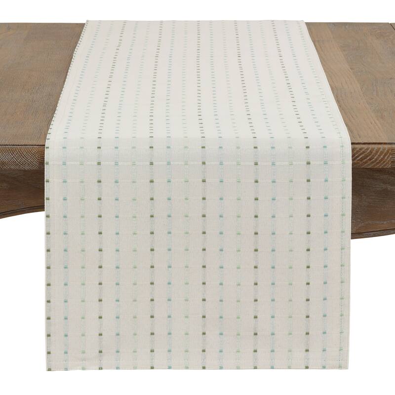 Square Stitched Dotted Table Runner
